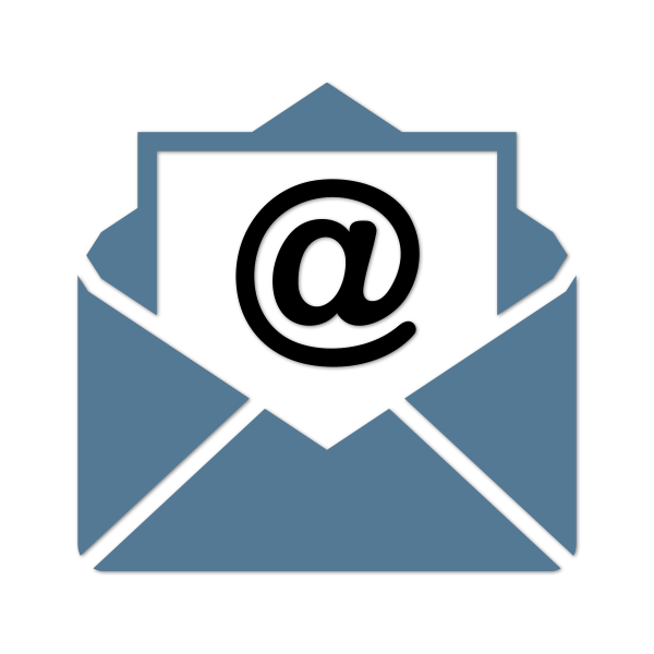 Email marketing symbol with @ sign inside.